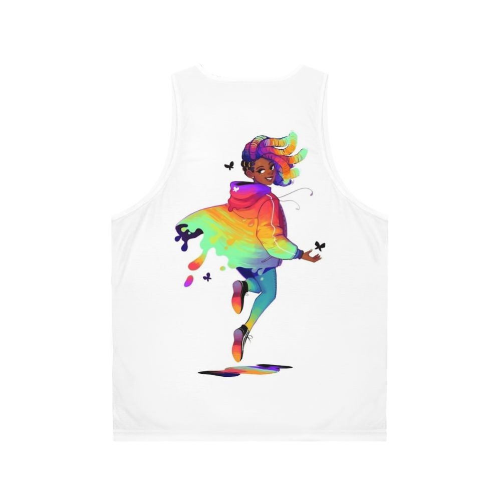 Unisex raincoat tank top with graphic design - Back