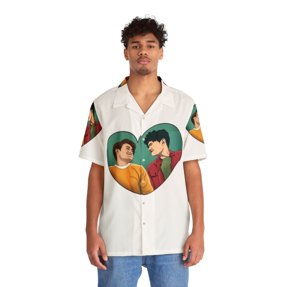 Heartstopper Nick and Charlie Friendship Hawaiian Shirt - People Front