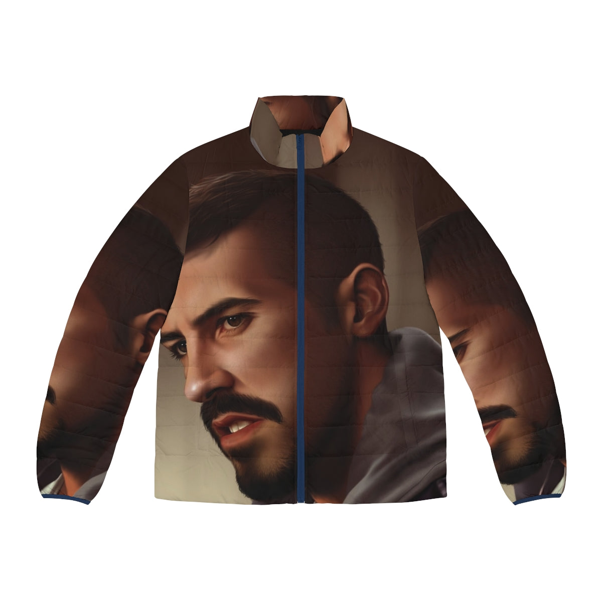 Yuri Boyka portrait puffer jacket inspired by the action movie hero