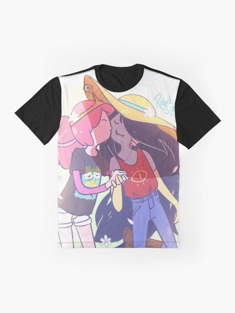 Adventure Time Bubbline Graphic T-Shirt featuring Princess Bubblegum and Marceline the Vampire Queen - Flat lay