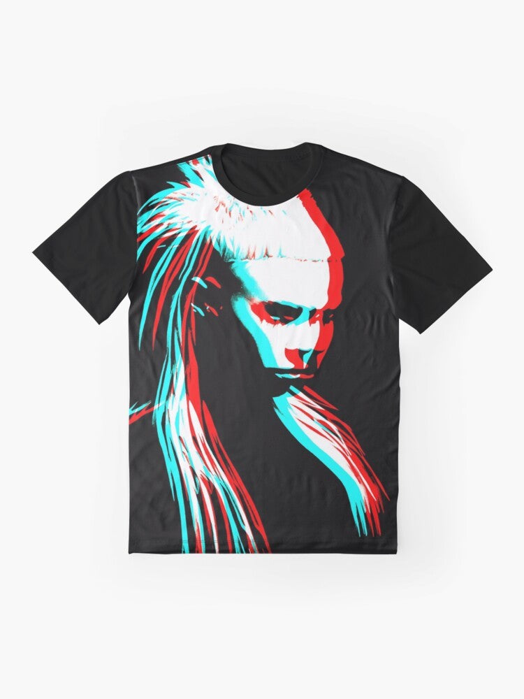 Die Antwoord Yolandi Visser Black and White Portrait Graphic T-Shirt - Flat lay