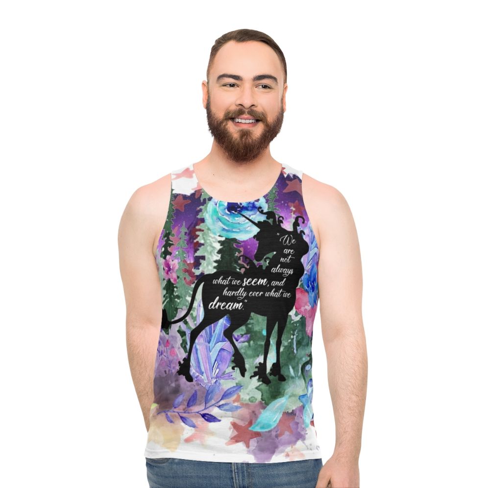 Unisex "The Last Unicorn" Quote Tank Top featuring Amalthea - men