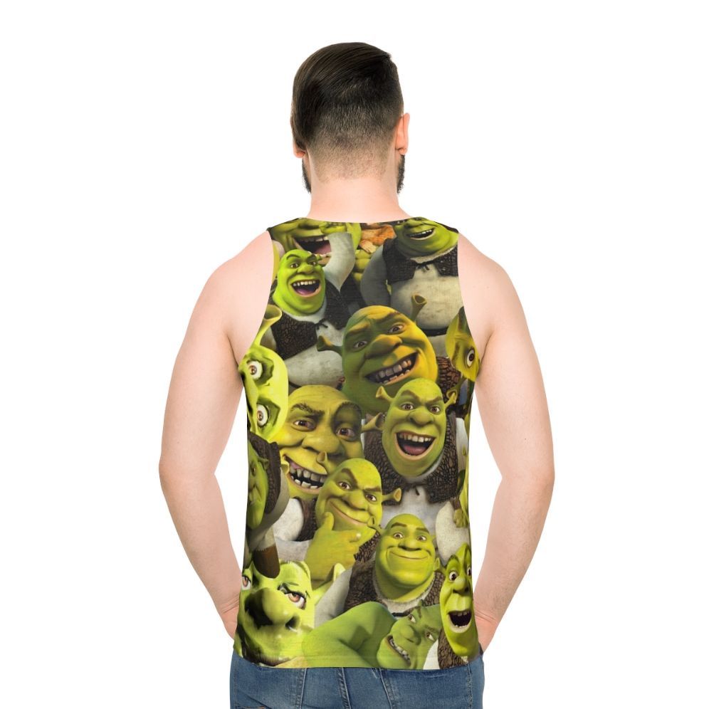 Shrek Collage Unisex Tank Top - men back