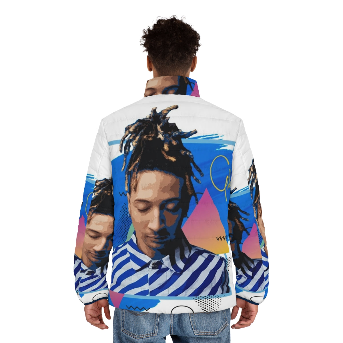 Ghali Italian Puffer Jacket with Rap and Trap Music Inspired Design - men back