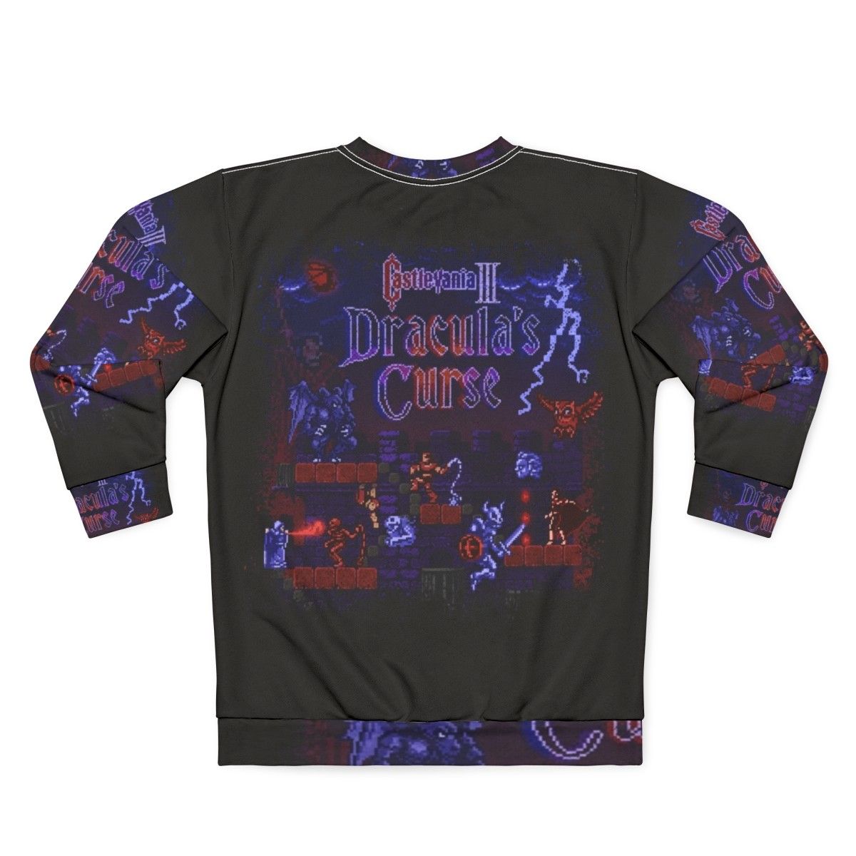 Castlevania Dracula's Castle Retro Gaming Sweatshirt - Back