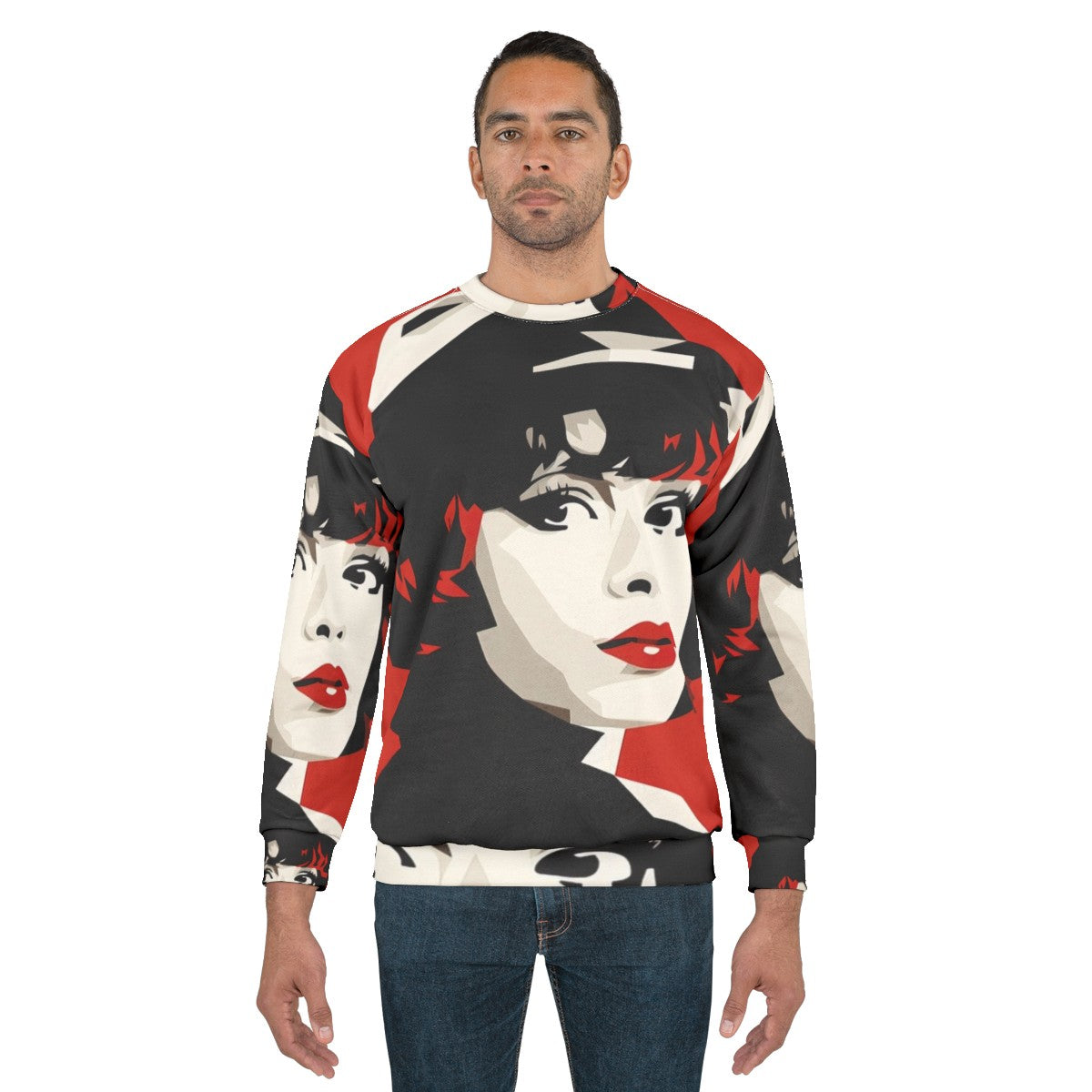 Clara Bow Red Minimalism Sweatshirt - men