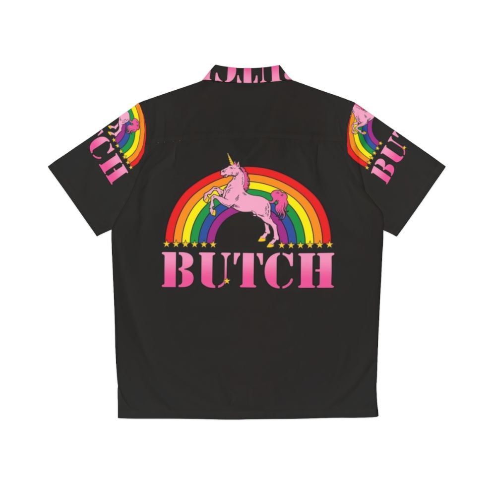 Butch Hawaiian Shirt with Pride Colors - Back