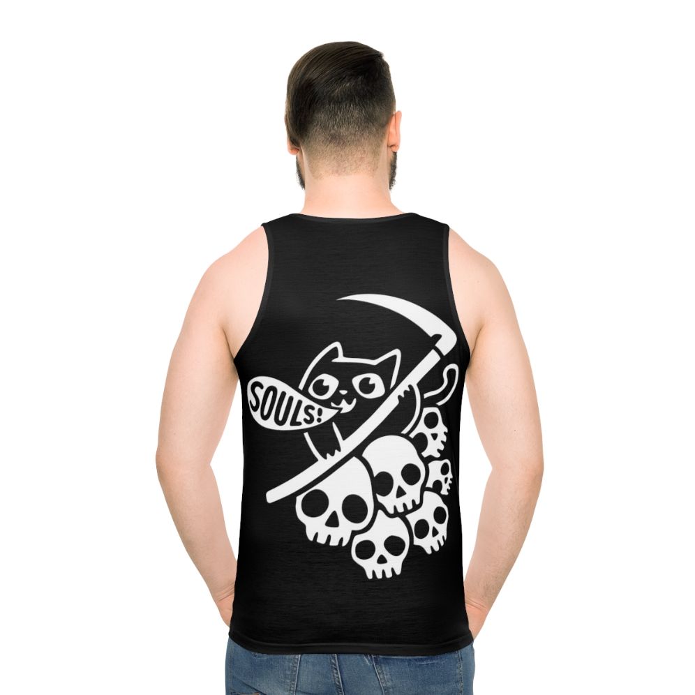 Grim Reaper Cat Unisex Tank Top - men back