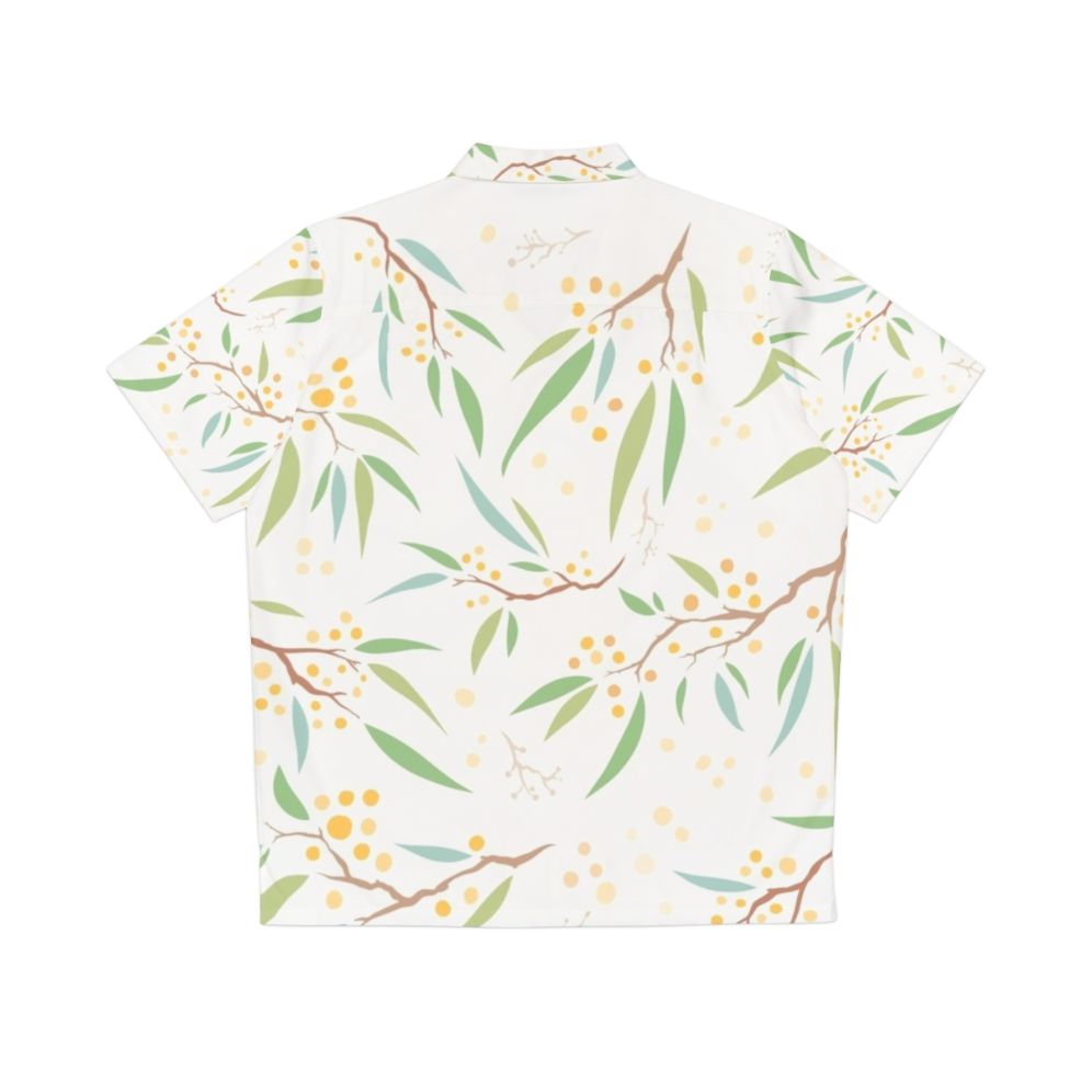 Golden Wattle Hawaiian Shirt with Floral Pattern - Back