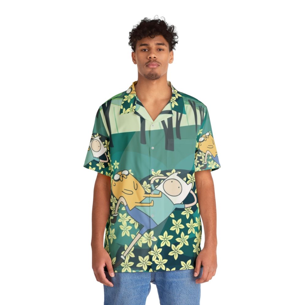 Adventure Time Tropical Flowers Hawaiian Shirt - Lifestyle