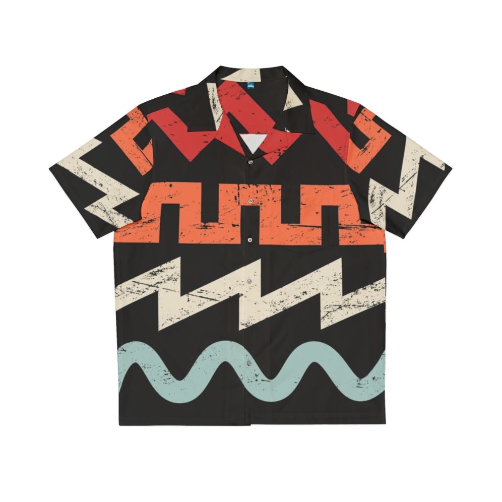 Retro synth waveforms Hawaiian shirt