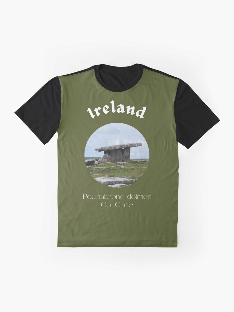 Poulnabrone Dolmen County Clare Irish Graphic T-Shirt - Flat lay