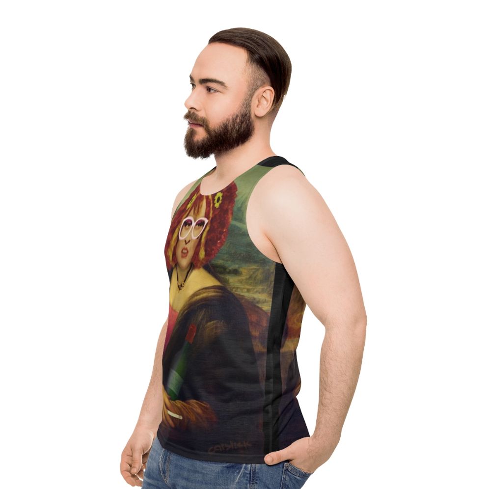 Unisex Moaner Linda Mona Lisa Tank Top - men side