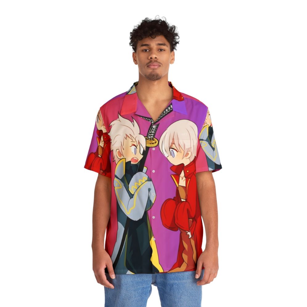 Devil May Cry 5 Fan Art Hawaiian Shirt with characters Dante, Vergil, and Nero - People Front