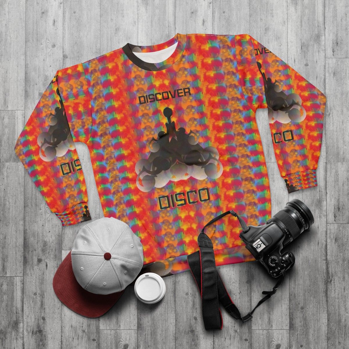 Psychedelic Star Trek Disco Sweatshirt - flat lay