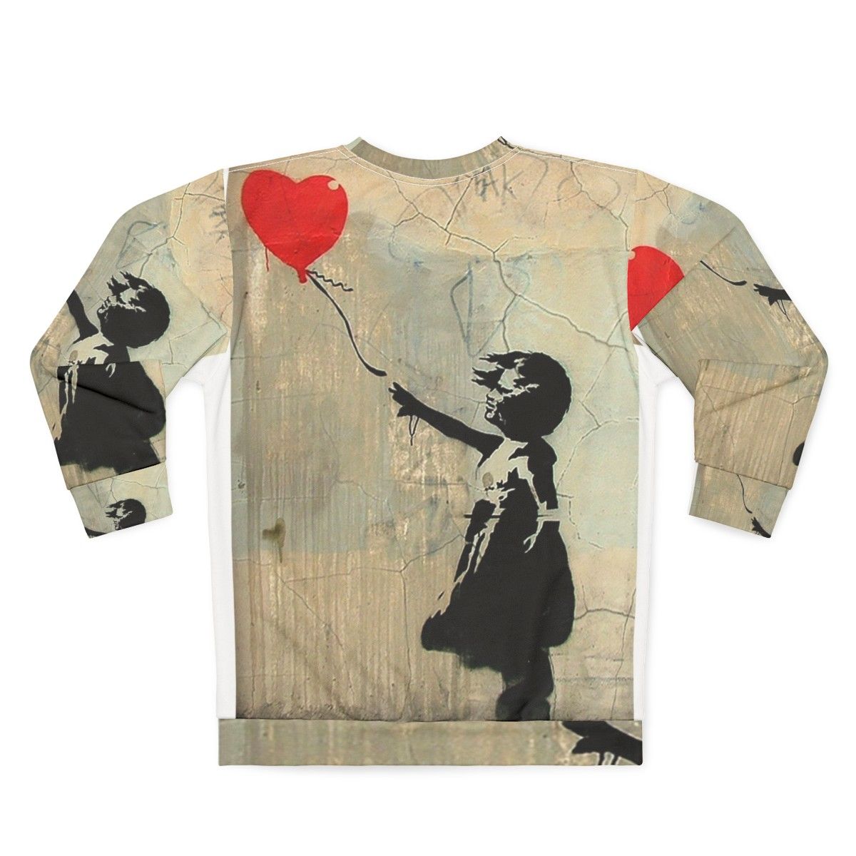 Banksy-inspired red heart balloon women's sweatshirt - Back