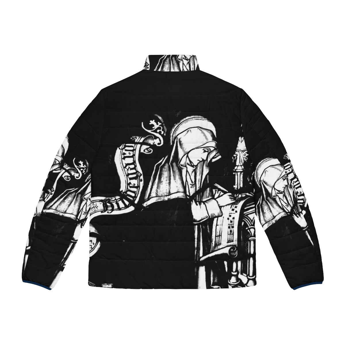 Hildegard Von Bingen medieval puffer jacket with baroque music and classical composer design - Back