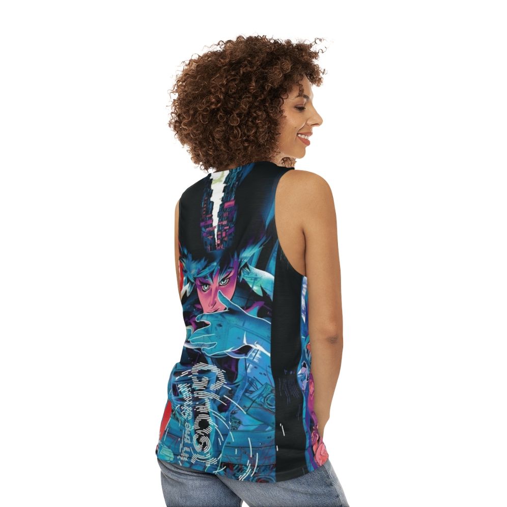 Ghost in the Shell Unisex Tank Top - women back