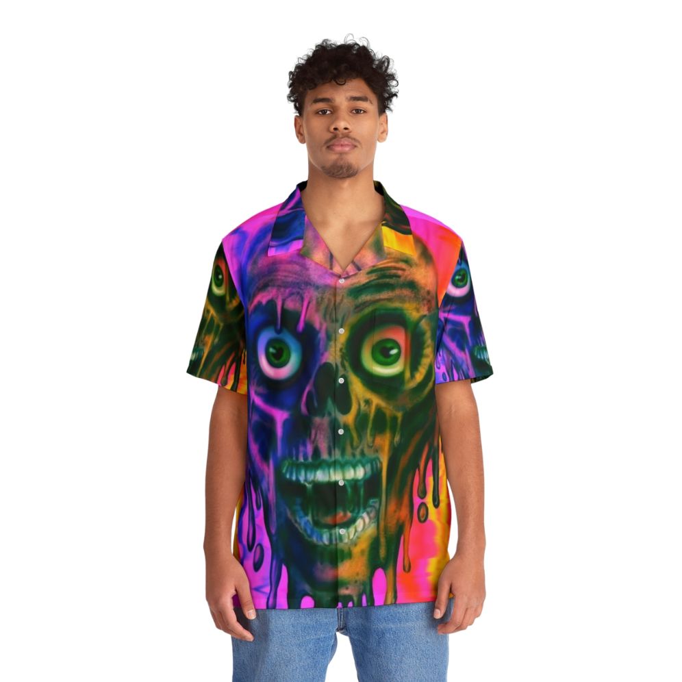 Tar Man Hawaiian Shirt - Return of the Living Dead Horror Movie Themed Zombie Apparel - People Front