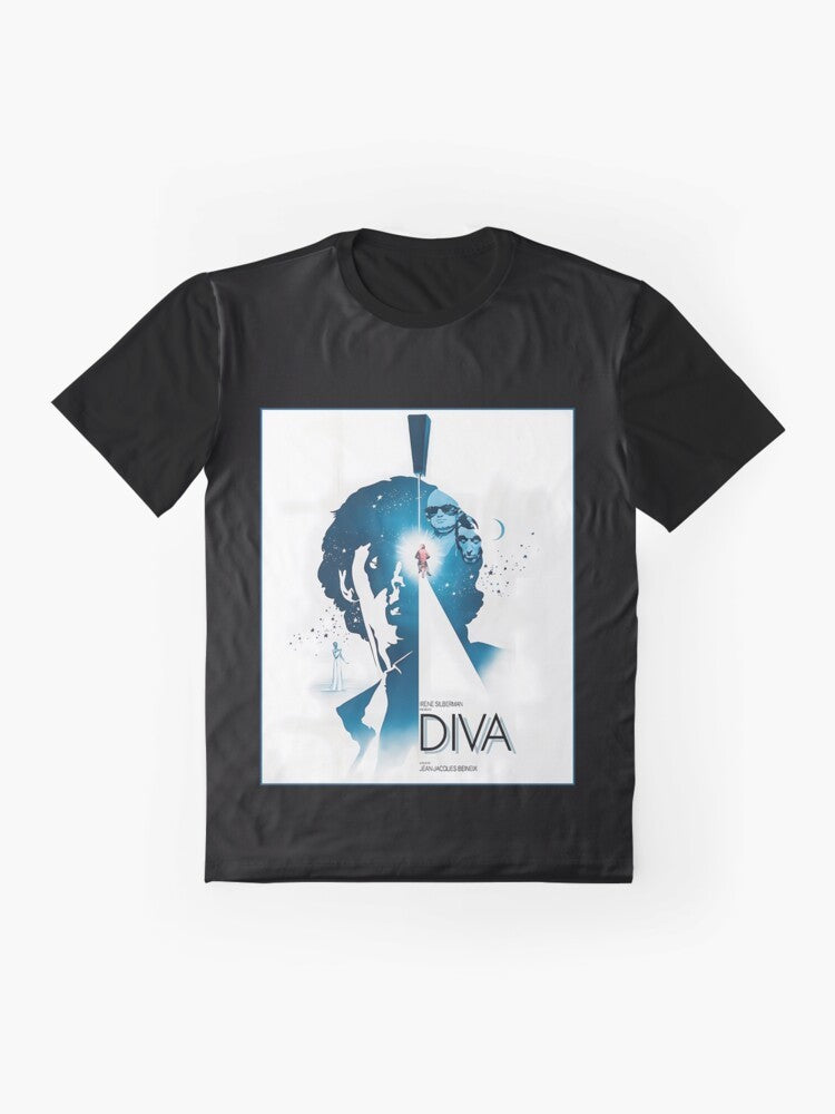 Diva Theatrical Graphic T-Shirt featuring French drama comedy design with typography - Flat lay