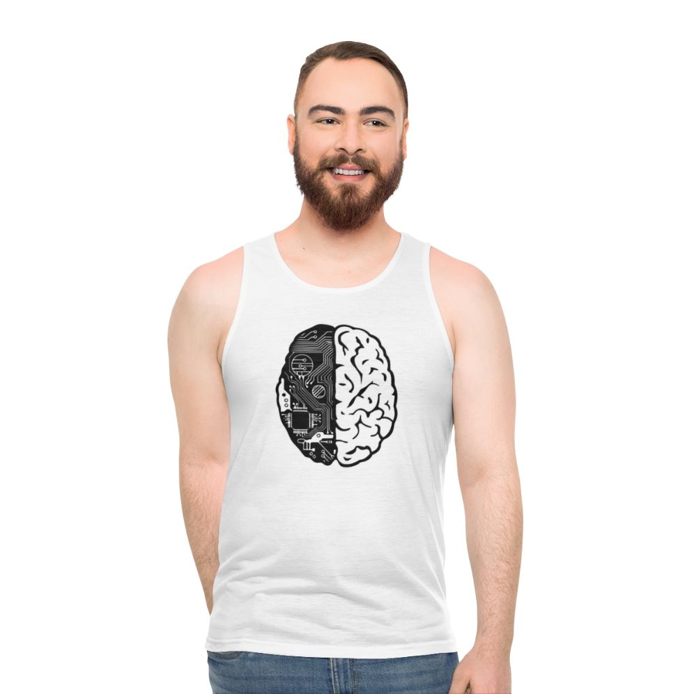 Unisex "Coding Brain" Binary Code Tank Top - men