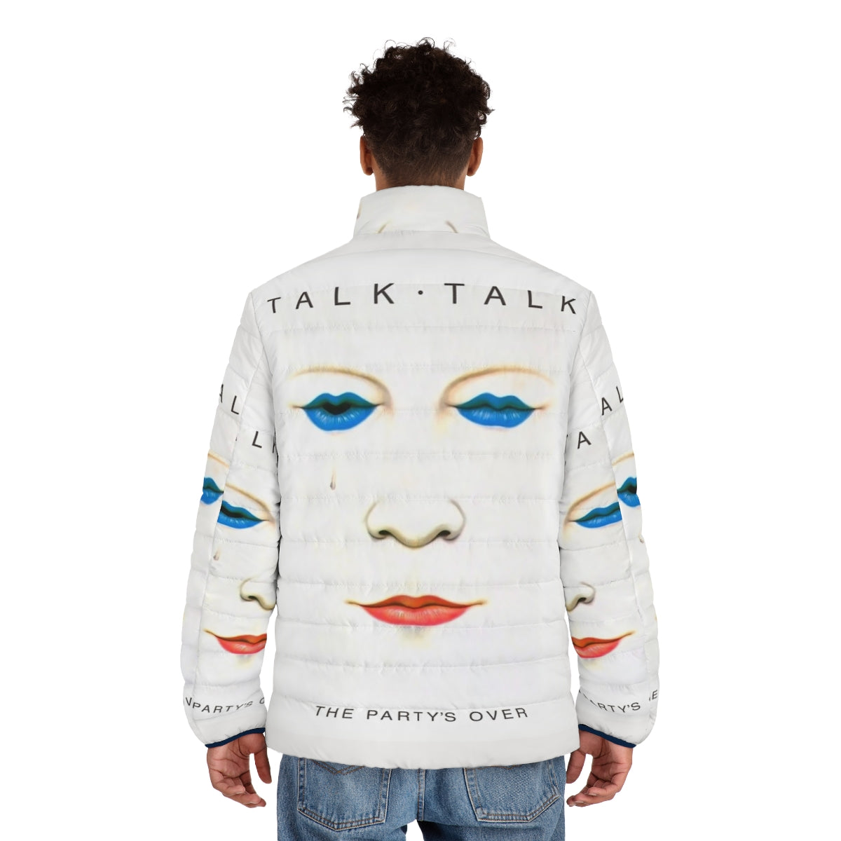 Talk Talk The Party's Over No Outline Puffer Jacket featuring 80s new wave music style - men back