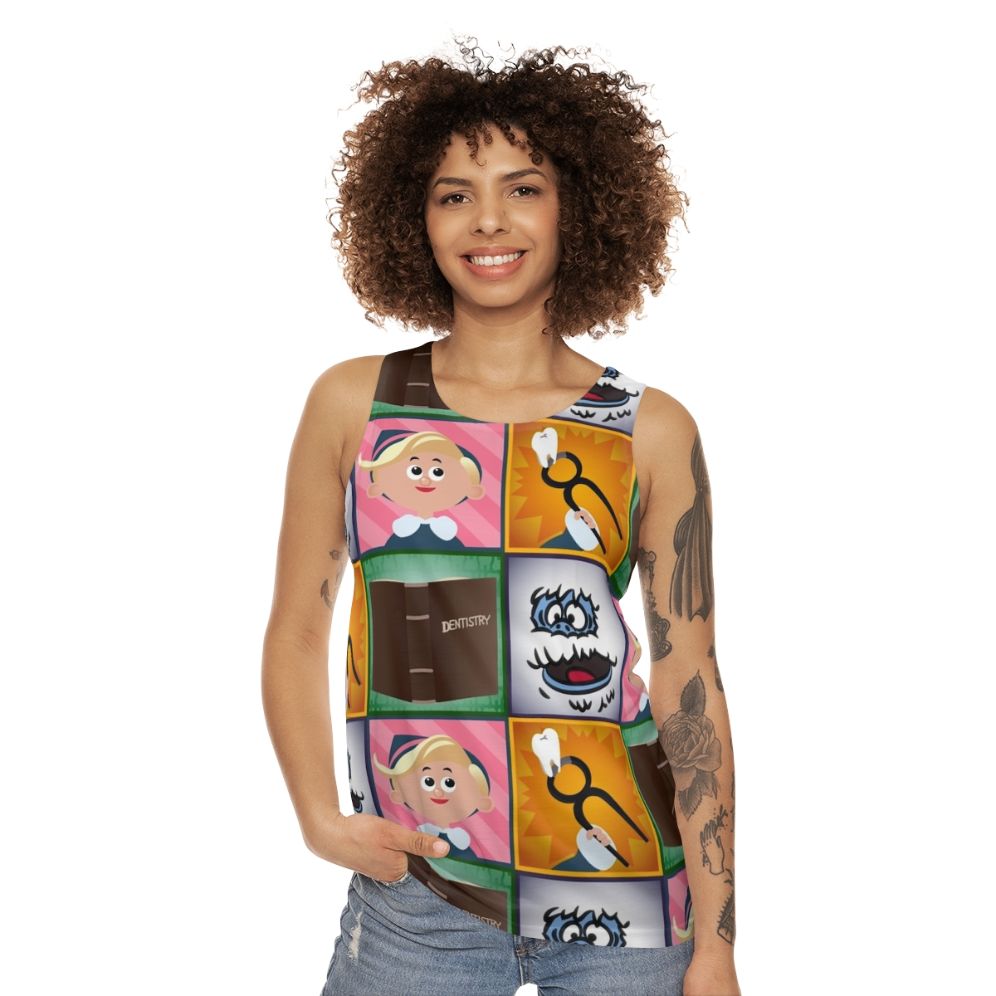 Hermey Squares Unisex Christmas Tank Top - women