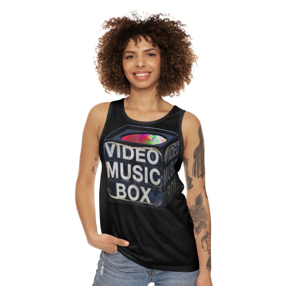 Retro Music Box Microphone Classic Unisex Tank Top - women