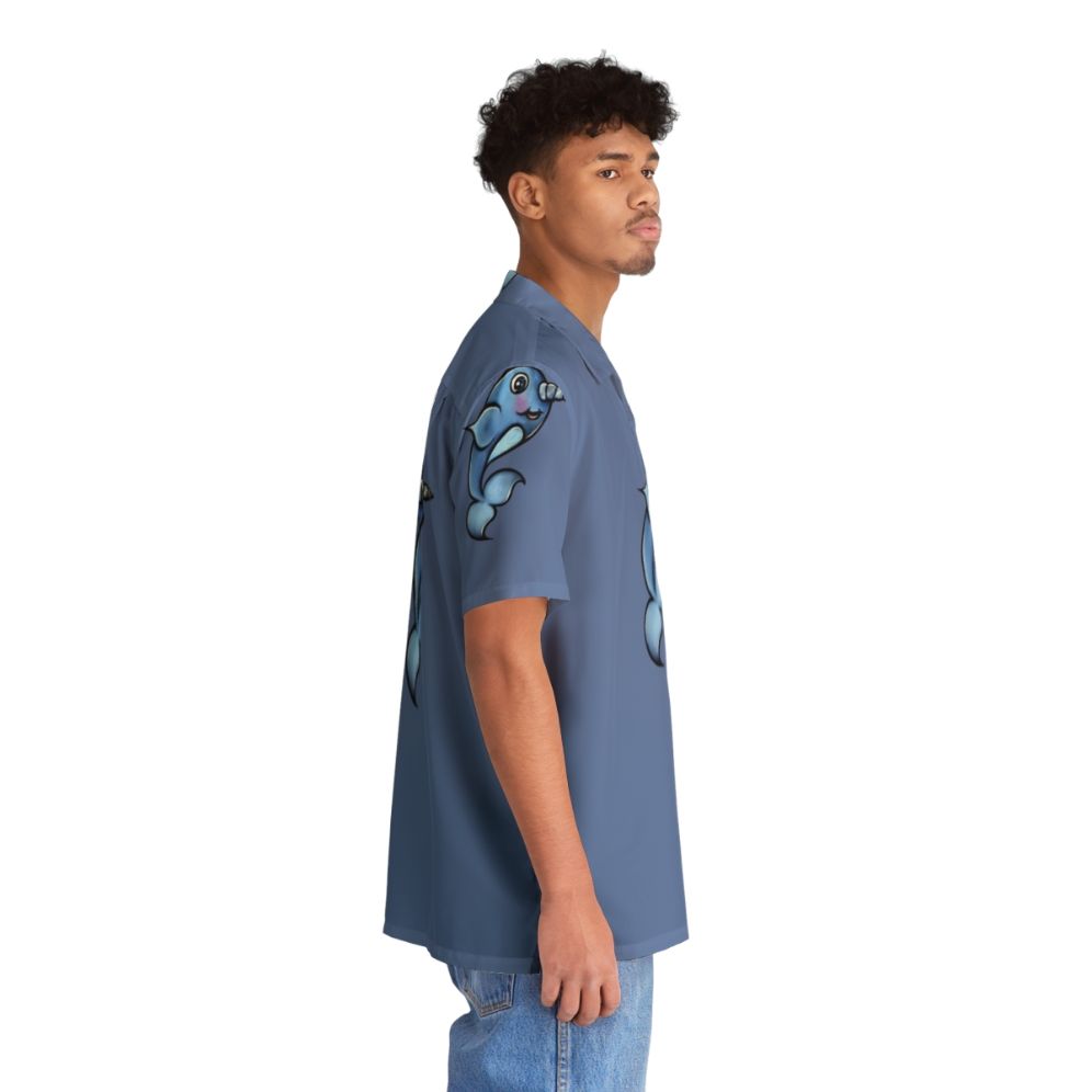 Narwhal Hawaiian shirt with a whimsical and cute design - People Pight