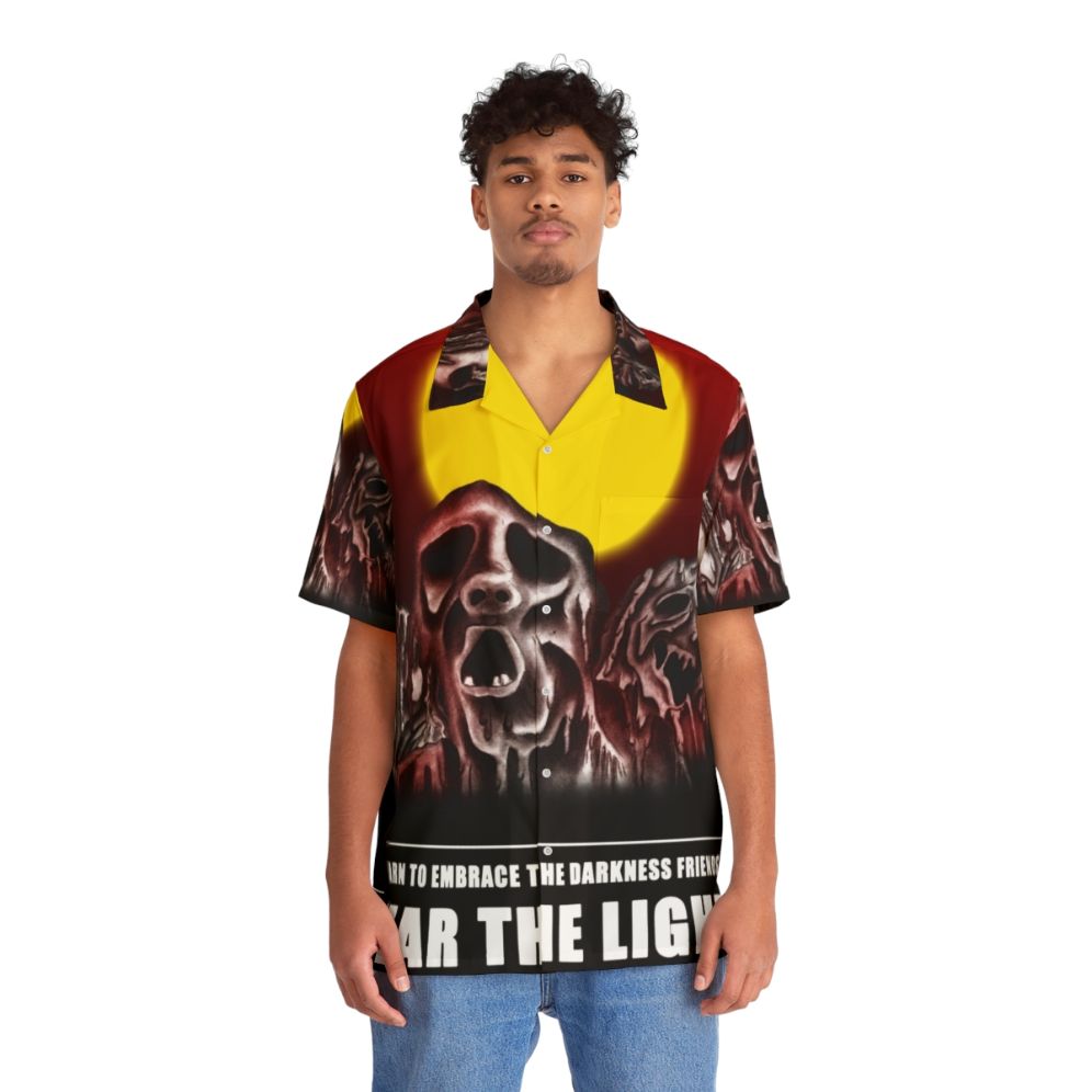 Mysterious and ominous SCP 001 Hawaiian shirt with sunlight and horror theme - People Front