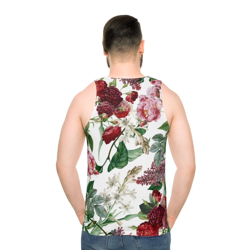 Exotic Garden Summer Floral Botanical Unisex Tank Top - men back