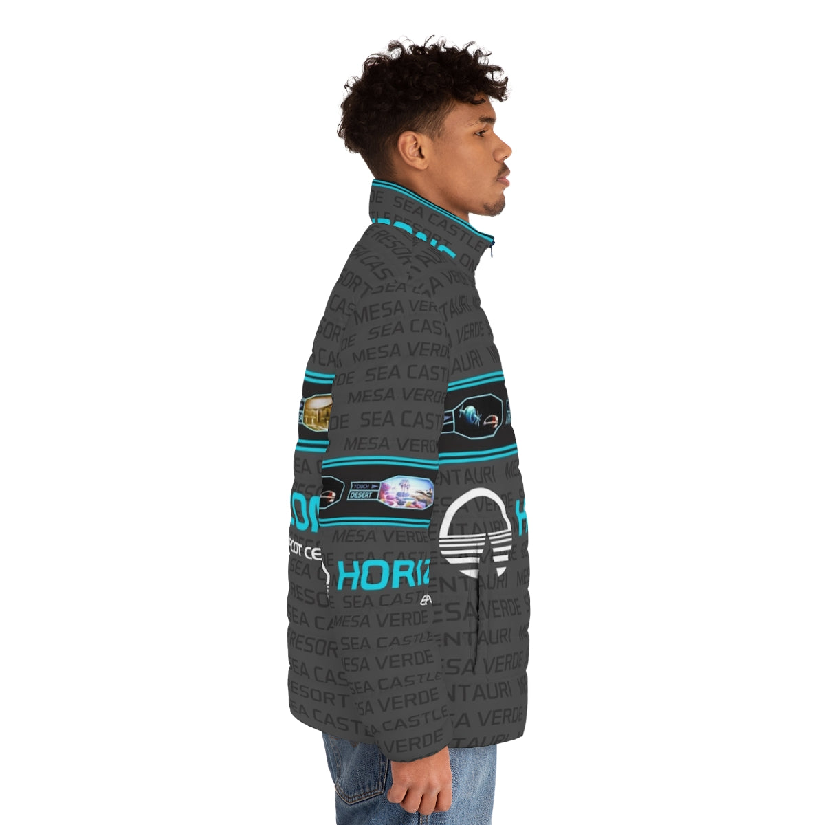 Horizons Puffer Jacket featuring the Epcot Center logo - men side right