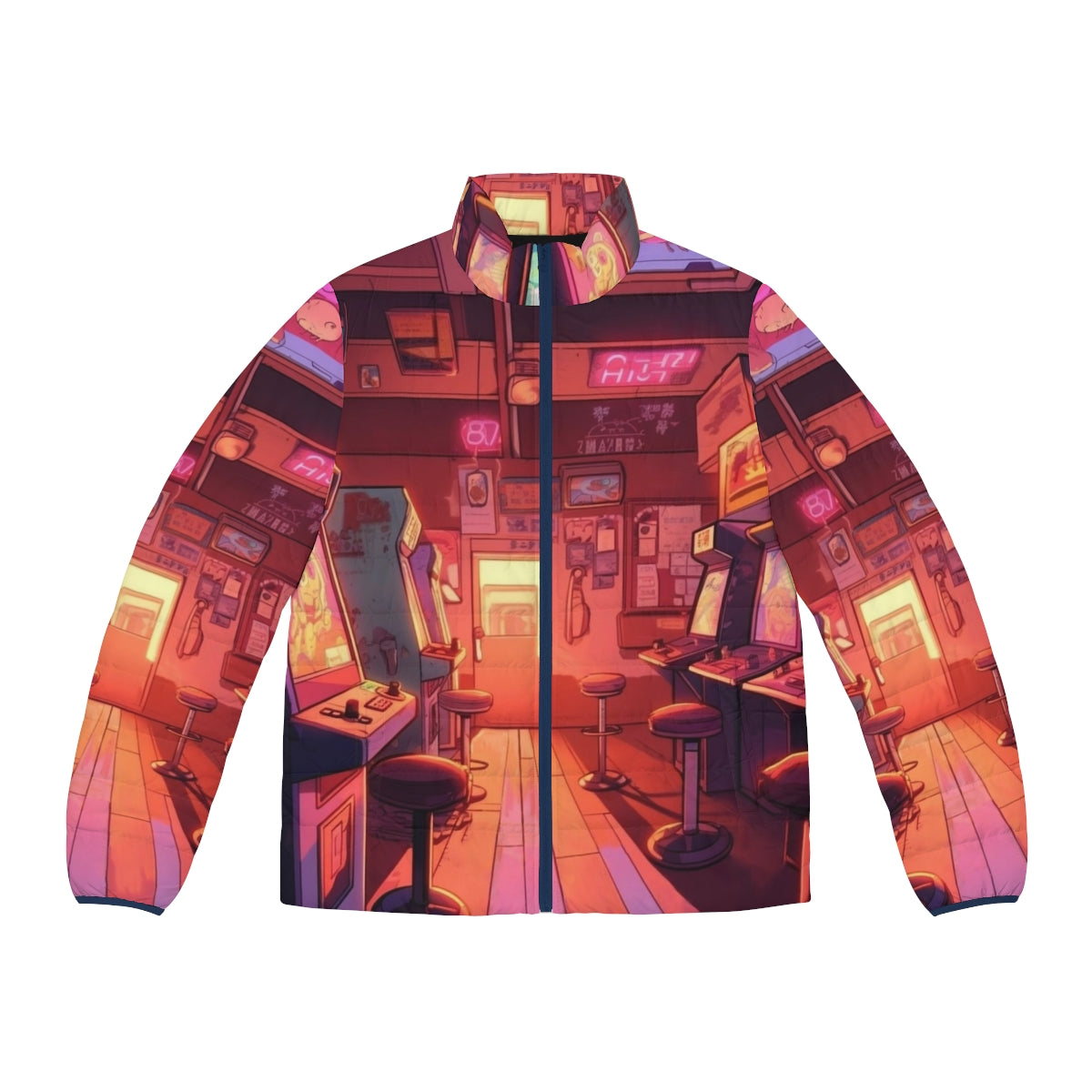 Arcade Hall in Hawkins Stranger Things Inspired Puffer Jacket