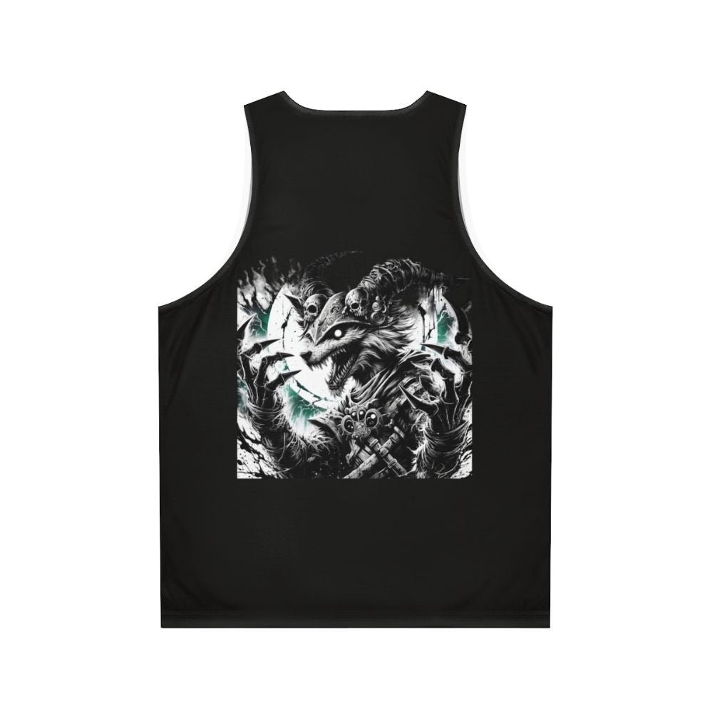 Furry art unisex tank top with animal print design - Back