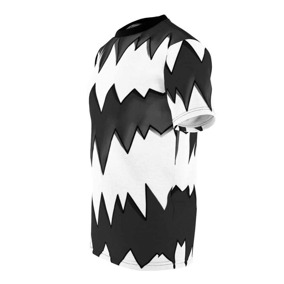 Galarian Inspired Zigzagoon Pattern T-Shirt featuring a black and white design - men left