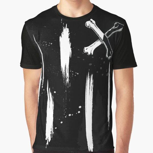 Descendants Carlos De Vil Black and White Brush Stroke Graphic T-Shirt