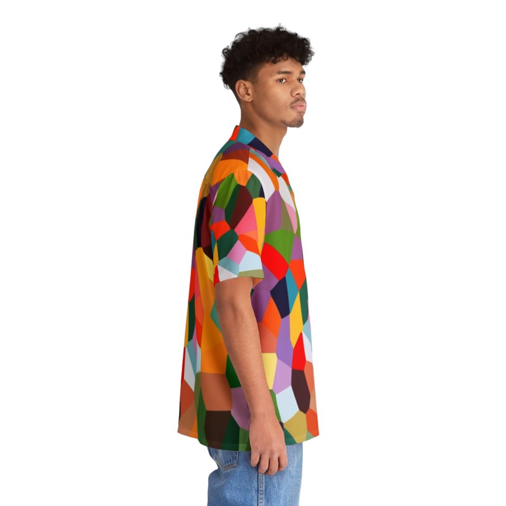 Voronoi Hawaiian Shirt featuring vibrant colors and patterns - People Pight