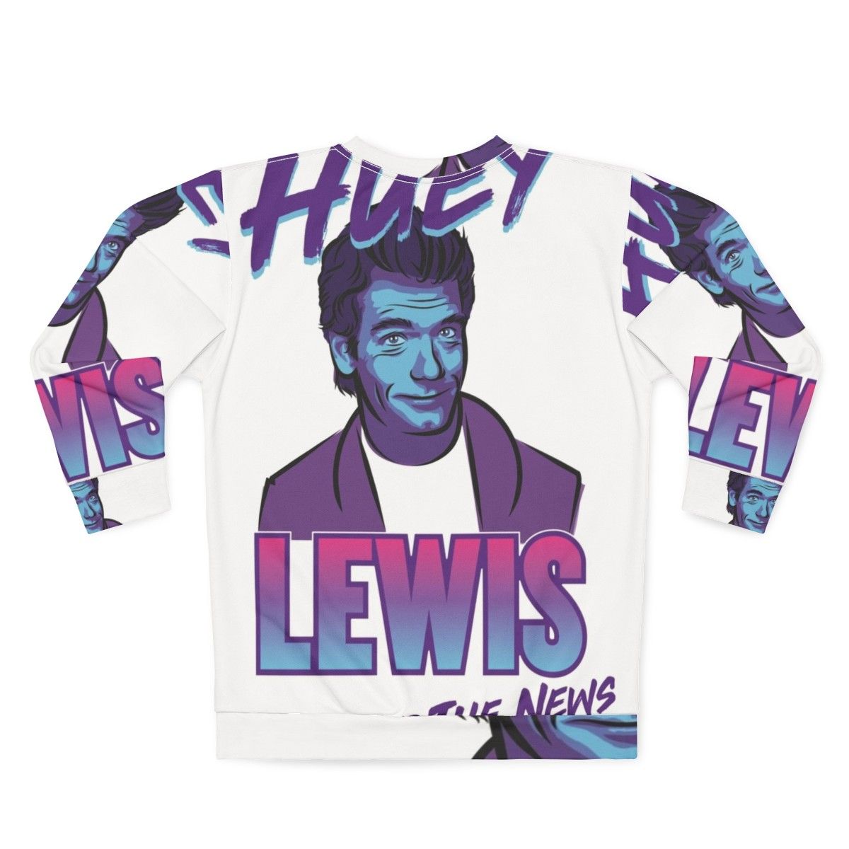 Soft 80s Sweatshirt featuring Huey Lewis and The News - Back