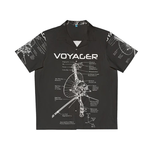 Voyager Program Inspired Hawaiian Shirt with Spacecraft and Planets