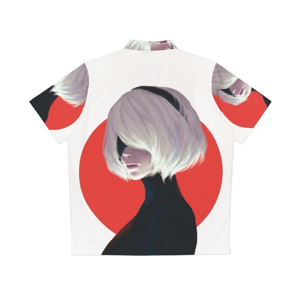 2B Nier Automata Hawaiian Shirt featuring the iconic character from the video game Nier Automata - Back