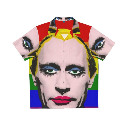 Satirical Gay Putin Pride Flag Hawaiian Shirt