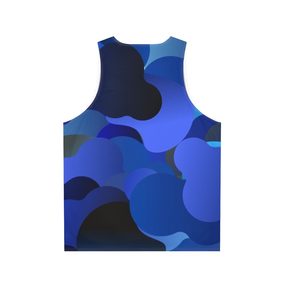 Blue camouflage unisex tank top - Back