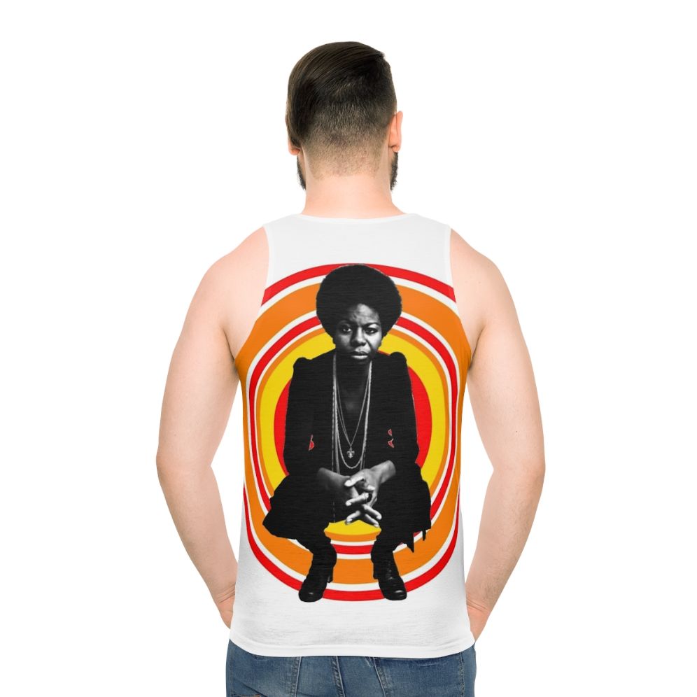 Retro Nina Simone Unisex Tank Top - men back