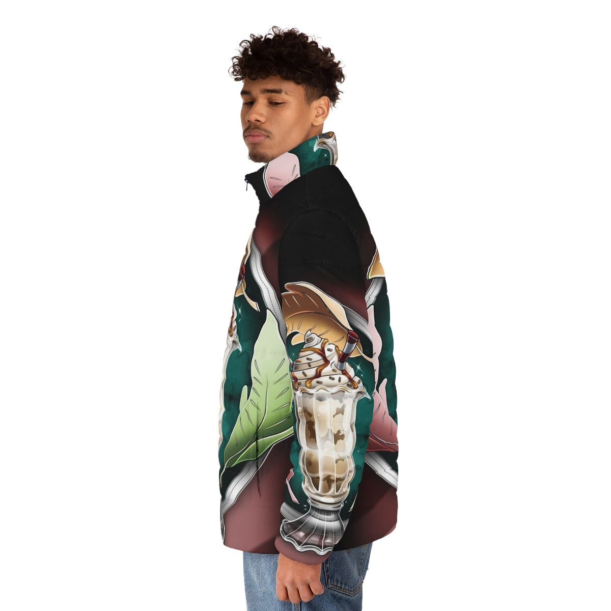 Heartstopper Official 'Rule of Dating' Puffer Jacket with LGBTQ+ inspired design - men side left