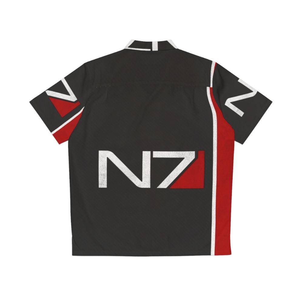 N7 Iconic Design Hawaiian Shirt for Mass Effect Fans - Back