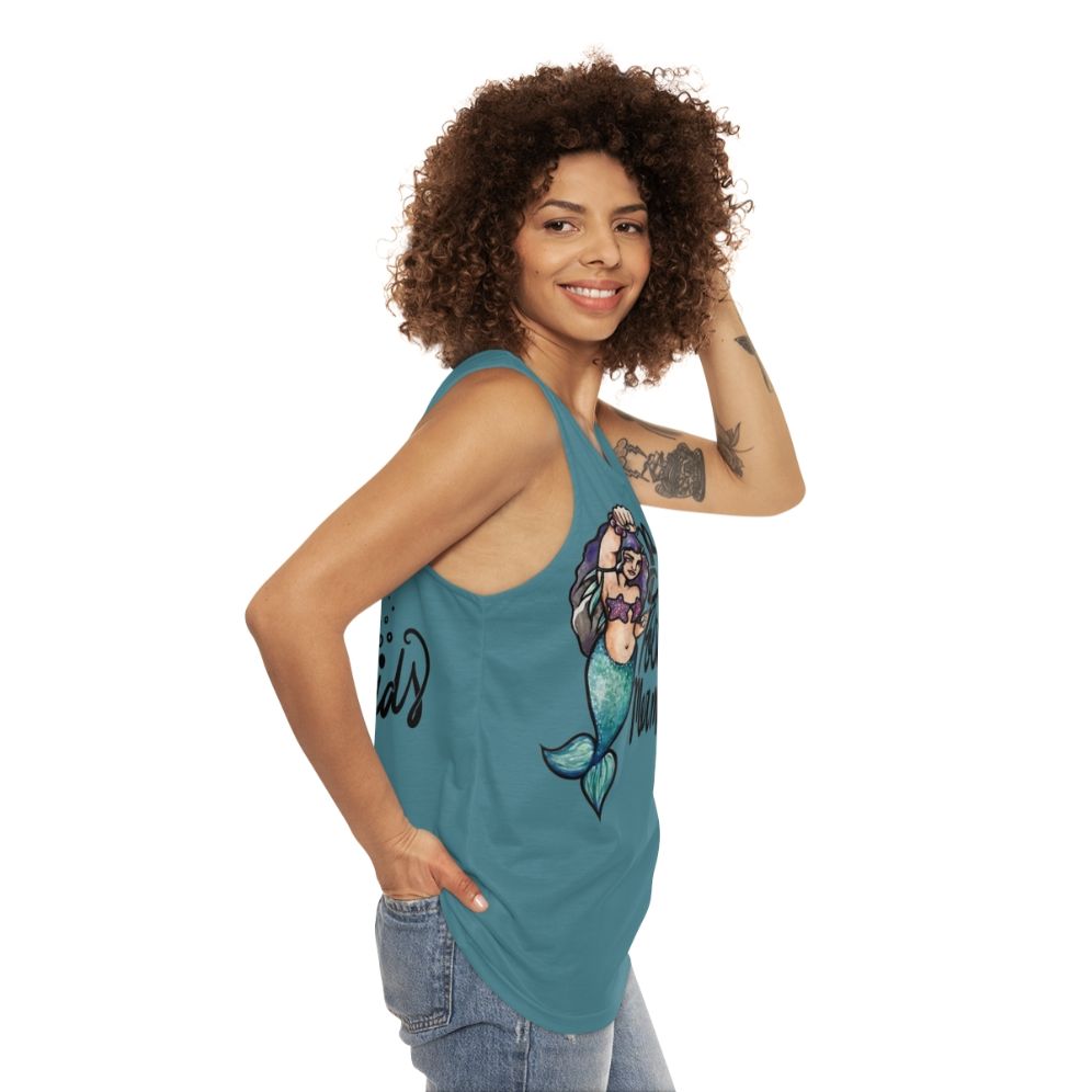 Badass poet mermaids unisex tank top - women side