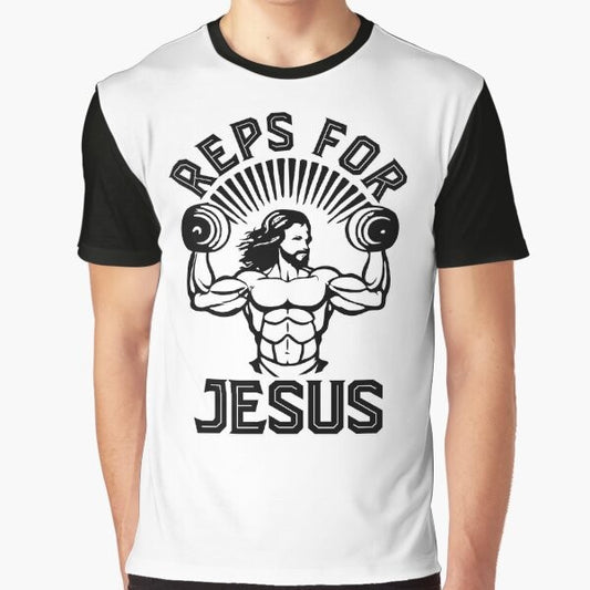 "Reps for Jesus" Christian Fitness Motivation Graphic T-Shirt