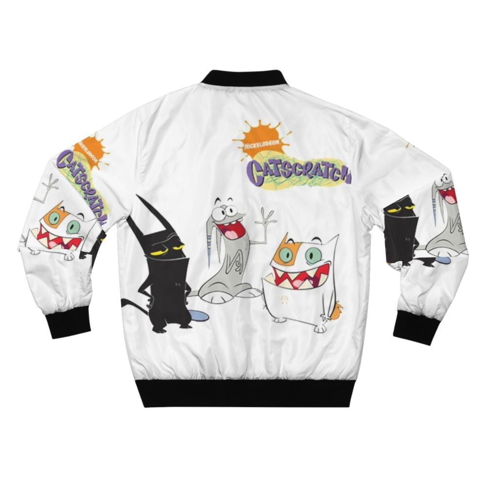 Catscratch cartoon cat on a bomber jacket - Back