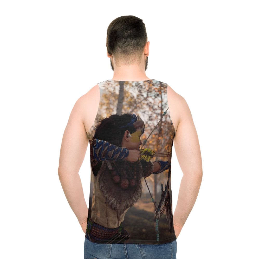 Horizon Zero Dawn Aloy Bow and Arrow Unisex Tank Top - men back