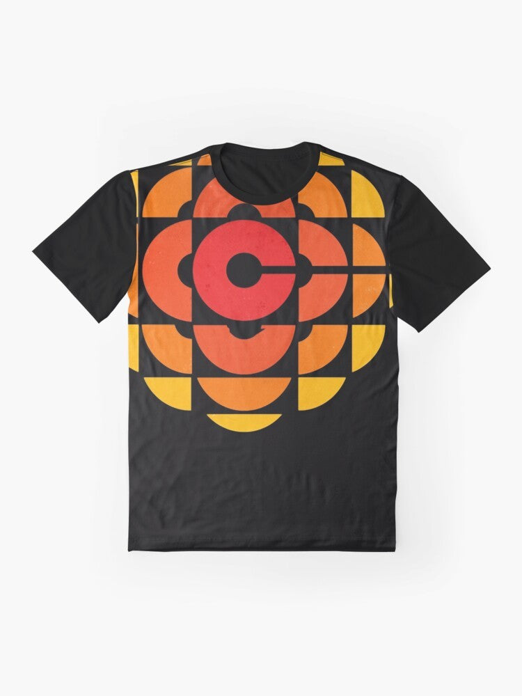 Classic CBC 1974 logo vintage graphic design on a t-shirt - Flat lay